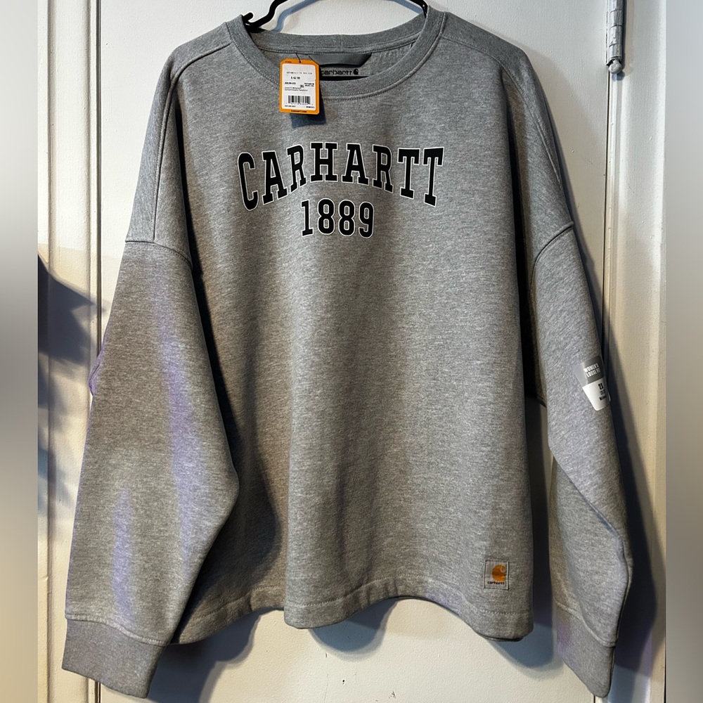 Carhartt Women's Heather Gray Crew Neck Sweater